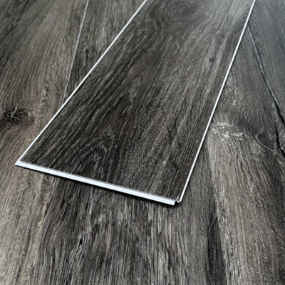 SPC Click Flooring Composite Plank Flooring - Underlay Installed - Graphite Black Oak - 2.193m2 Pack