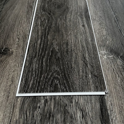 SPC Click Flooring Composite Plank Flooring - Underlay Installed - Graphite Black Oak - 2.193m2 Pack