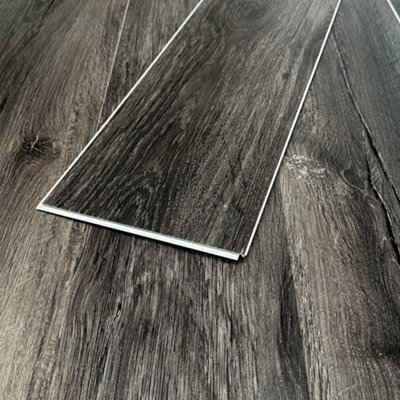 SPC Click Flooring Composite Plank Flooring - Underlay Installed - Graphite Black Oak Plank Style 2.193m2 Pack