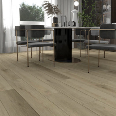 SPC Click Flooring Composite Plank Flooring - Underlay Installed - Warm Aspen Oak Plank Style 2.193m2 Pack