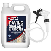 Spear and Jackson - Paving Sealant and Proofer - 5 Litre Water Seal - with Long Hose Trigger - Breathable, Colourless Waterseal fo