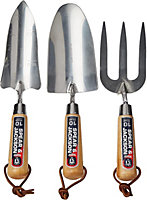 Spear & Jackson 3056GS Neverbend Stainless 3 Piece Hand Tool Gift Set (Weed Fork, Trowel and Transplanting Trowel)