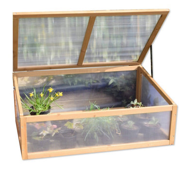 Spear & Jackson COLDFRAME1 Wooden Greenhouse Garden Cold Frame Grow House Shelter (L105 x W68 x H7.5cm)