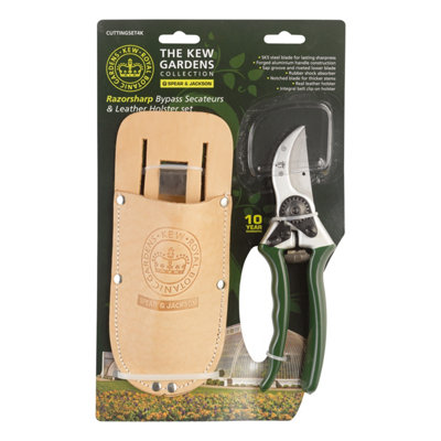 Spear & Jackson Kew Gardens Collection Bypass Secateurs and Leather Holster Set