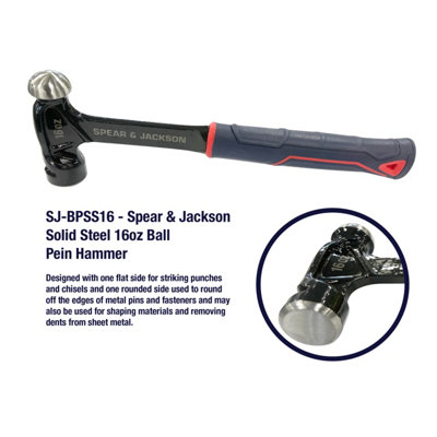 Spear & Jackson SJ-BPSS16 16oz Ball Pein Hammer