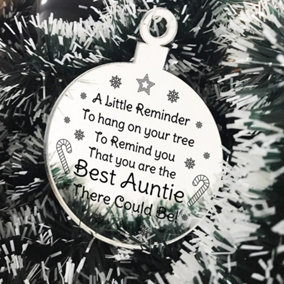 Special Christmas Gift For Auntie Engraved Bauble Gift From Niece Nephew Thank You Keepsake