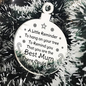 Special Christmas Gift For Mum Engraved Bauble Gift From Daughter Son Thank You Keepsake