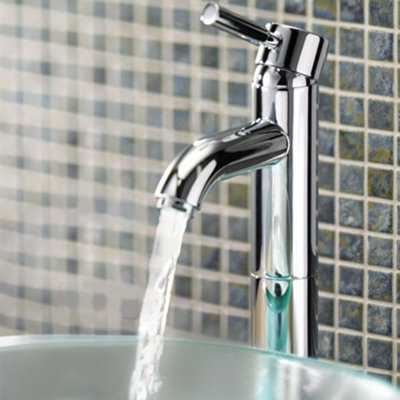 SPECIAL OFFER Deva Vision Tall Basin Mixer Tap In Chrome Tap For Single High Raised Vessel Sink Bowl Height 325mm