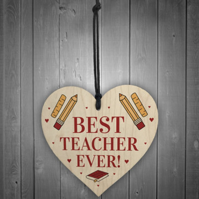 Special Thank You Gift For Teacher Wooden Heart Nursery School Teacher ...