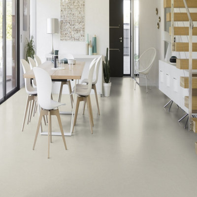 Speckled Effect Flooring, White Ivory Non-Slip Contract Commercial Vinyl Flooring with 2.0mm Thickness-6m(19'8") X 2m(6'6")-12m²