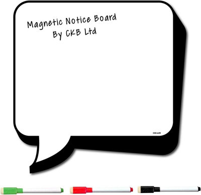 Speech Bubble Fridge Reminder Board Magnetic With Pen Office Notice Blank Dry Wipe Signage Sheet