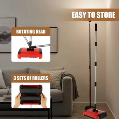 Speedsweep Carpet Sweeper, Manual with Wide Cleaning Path