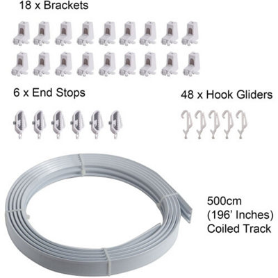 Speedy 5m Bendable Curtain Track for Straight & Bay Window Rail, Enough ...