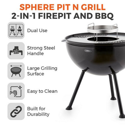 Sphere Pit 'N' Grill 2-in-1 Black