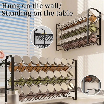 Spice Rack 2 Tier Herb Jar Free Standing Kitchen Storage Organiser ...