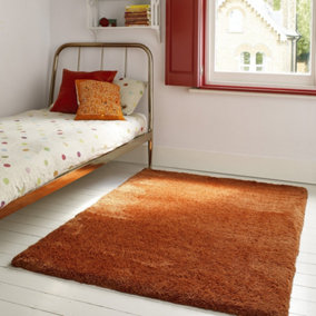 Spice Shaggy Modern Plain Easy to clean Rug for Dining Room Bed Room and Living Room-120cm X 170cm