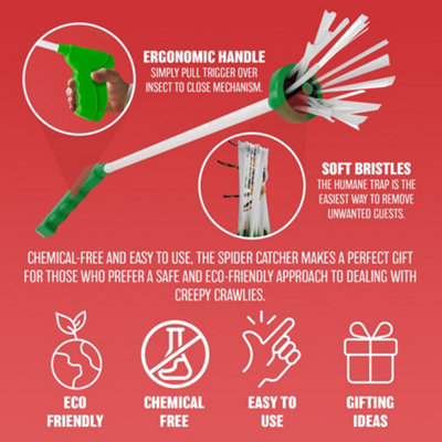 Spider Catcher - Humane Fun Friendly Insects Bugs 2ft Reach Home Grabber Trap Home Office Bedroom - 5