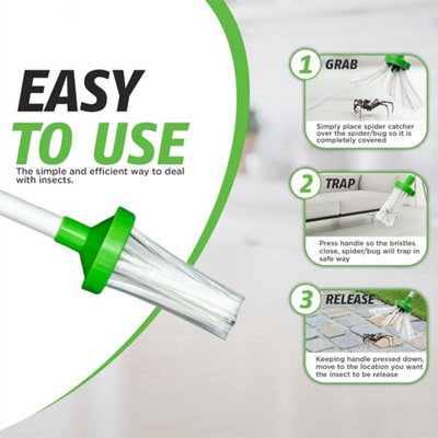 Spider Catcher Pest Trap Long Arm, Safe Humane No Harm Insect Bug Moth ...