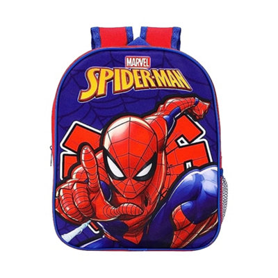 Spider Man Childrens Kids Character Backpack Red Blue One Size