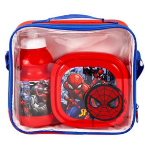 Spider-Man Childrens/Kids Lunch Box Set (Pack Of 3) Red (One Size)