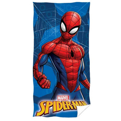 Spider-Man Printed Beach Towel Blue/Red (140cm x 70cm) Price Comparisons | Compare The Build