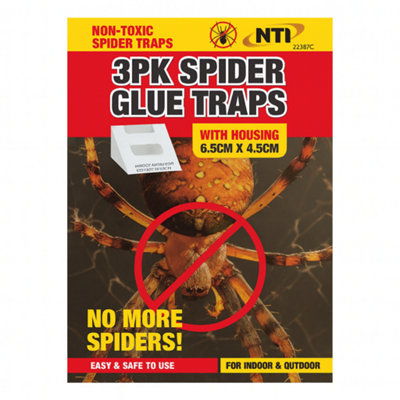 Spider Trap Indoor Outdoor Non Toxic Housing White 6.5cm x 4.5cm Pack 3