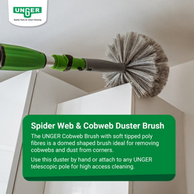 Spider Web & Cobweb Duster Brush - Inside or Outside - Fits Telescopic Poles - Cleaning by UNGER