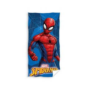 Spiderman Action 100% Cotton Towel 140x70cm for Bathroom, Sport, Beach Multicolour