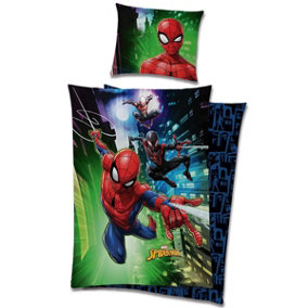Spiderman City 100% Cotton Single Duvet Cover Set - European Size