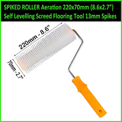 SPIKED ROLLER Aeration 220x70mm Self Levelling Screed Flooring Tool 13mm Spikes