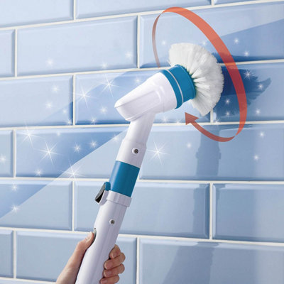 Spin Scrubber for Awkward Areas and Corners, Cordless Electric Cleaning Brush, Bathroom Tiles Kitchen Floor