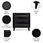 Spinningfield Black Chest of Drawers, Rattan 2 Drawers Clothes Dresser, Bedroom Drawers w/ Cane Fronted Drawers, Clothes Cabinet