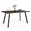 Spinningfield Dining Table, 6 Seater Kitchen Table for Dining Room, Dark Wood Effect Rectangular Dinner Table for 6 Person