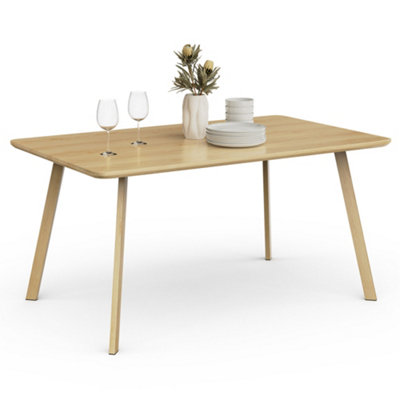 Spinningfield Dining Table, 6 Seater Table for Dining Room, Rectangular Light Wood Effect Dinner Table for 6 People, Burton