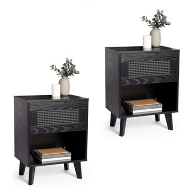 Set of deals black nightstands