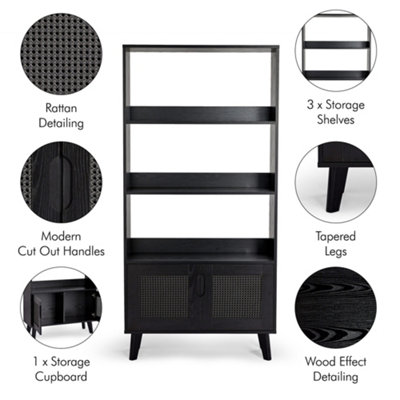 Black deals rattan bookshelf