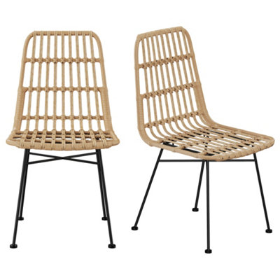 Rattan chair 2025 metal legs