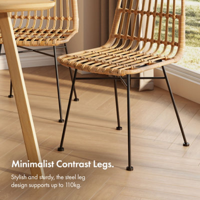 Wicker chair with online metal legs