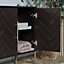 Spinningfield Sideboard Parquet Design - Cabinet with Dark Wood Walnut Veneer - 2 Door Chevron Storage Credenza For Living Room