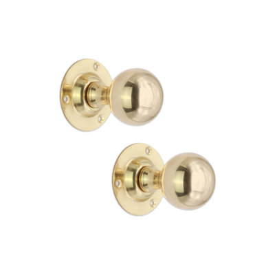 SPIRA BRASS Ball Door Knob Polished Brass