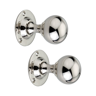 SPIRA BRASS Ball Door Knob Polished Nickel