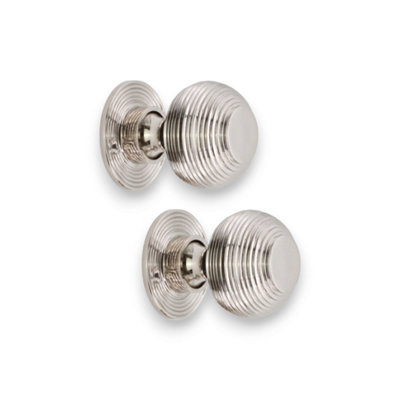 SPIRA BRASS Beehive 50mm Rim/Mortice Door Knob Polished Nickel