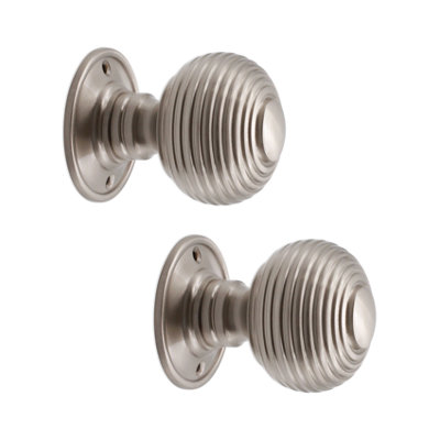 SPIRA BRASS Beehive Large 60mm Mortice Door Knob Satin Nickel