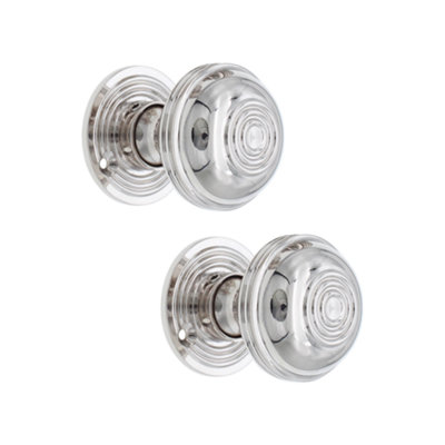 SPIRA BRASS Bloxwich 50mm Rim/Mortice Door Knob Polished Nickel