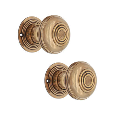 SPIRA BRASS Bloxwich Large 60mm Rim/Mortice Door Knob Aged Brass