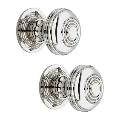 SPIRA BRASS Bloxwich Large 60mm Rim/Mortice Door Knob Polished Nickel