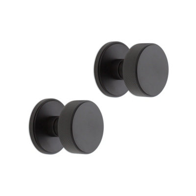SPIRA BRASS Connaught Knurled Door Knob Matt Black