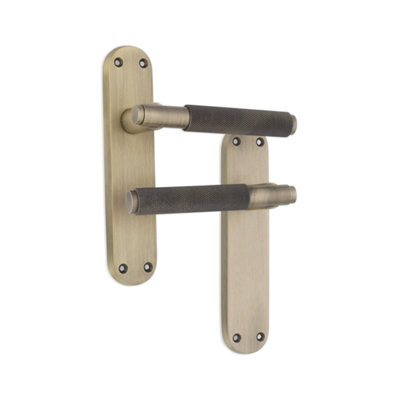 SPIRA BRASS Connaught Knurled Lever on Backplate Latch Matt Antique