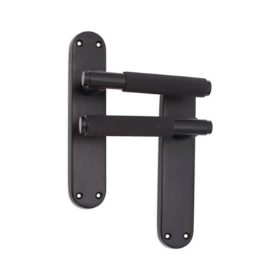 SPIRA BRASS Connaught Knurled Lever on Backplate Latch Matt Black