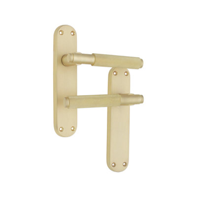 SPIRA BRASS Connaught Knurled Lever on Backplate Latch Satin Brass